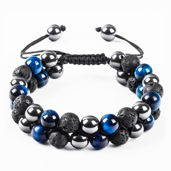 Naturlig Tigerøye Armbånd 8mm Mann Obsidian Armbånd Justerbar