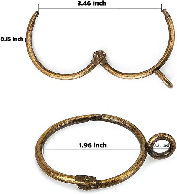 Gardinstangs-klipsringe med indre diameter 50 mm, sæt med 20 stykker