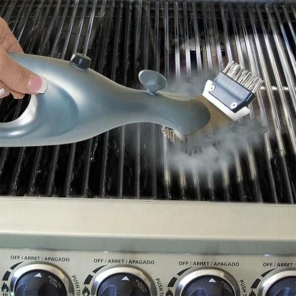 2 i 1 Grillbørste, Grillbørste med Rustfrit Stål