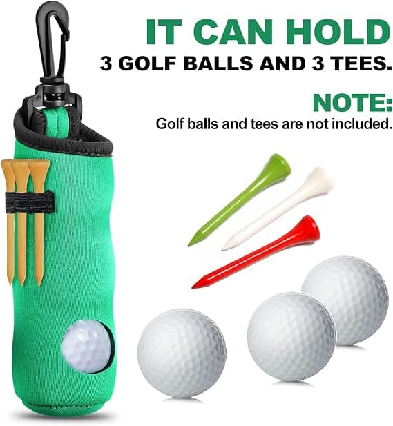 4 stk. Golf Tee Holder Golf Bold Bærepose Lomme Golf Bold Holder Nøglering Bælteklips Golf Gave Tilbehør