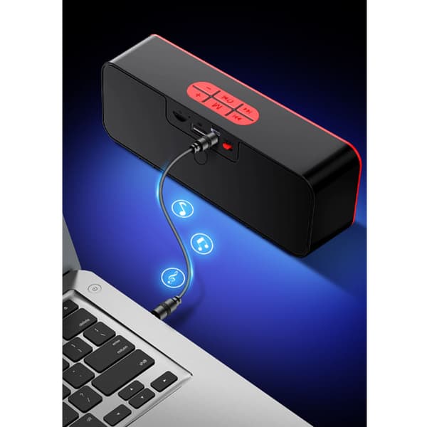 En (röd, ca 180*44*63mm) Bluetooth-högtalare mini bärbar