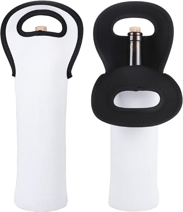 2 x 750ml Bærbare Neopren Vinhåndtag og Vintaske