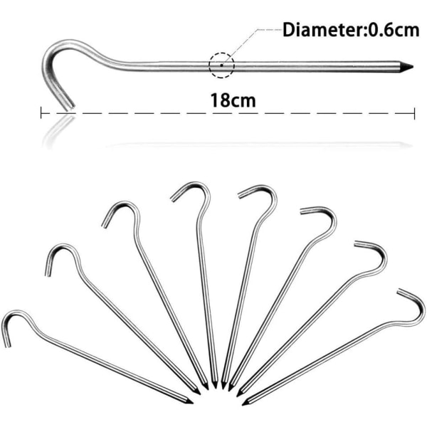 12 stk. udendørs camping telt teltpløkke græs spyd