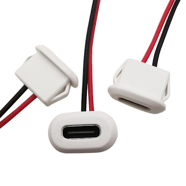 1 st 1px5 Vattentät Usb Typ C Honkontakt Ph 2.0 Terminal 3a Hög Ström（Vit）