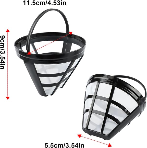 Kaffe Filter, 2 stk Genanvendelige Permanente Kaffe Filter Fine