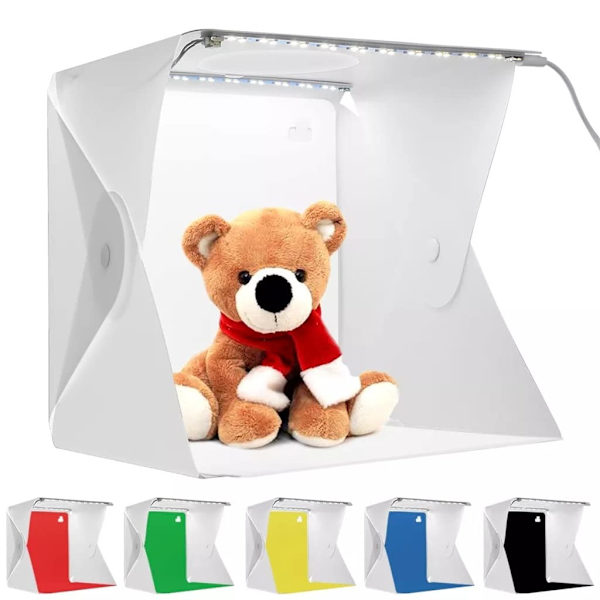 Opgraderet foldbar studioboks Fotografi Softbox lysboks med 6 farvede baggrunde