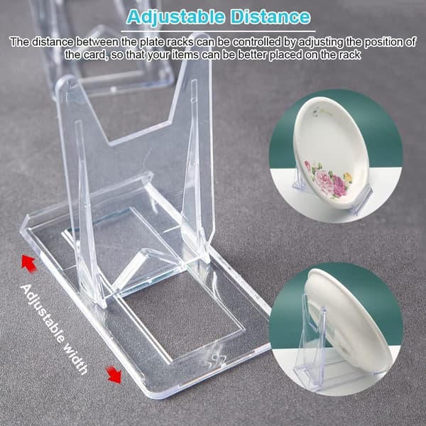 10 stk. Klar Justerbar Display Stativ Flad Display Stativ Plast
