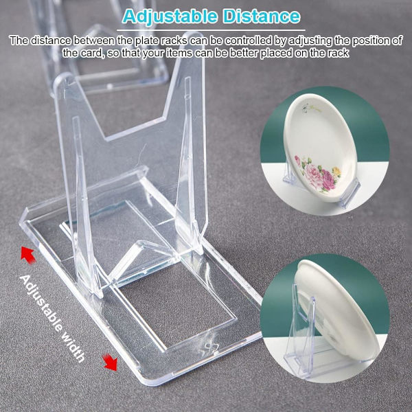 10 stk Klar Justerbar Displaystativ Flat Display Stativ Plast