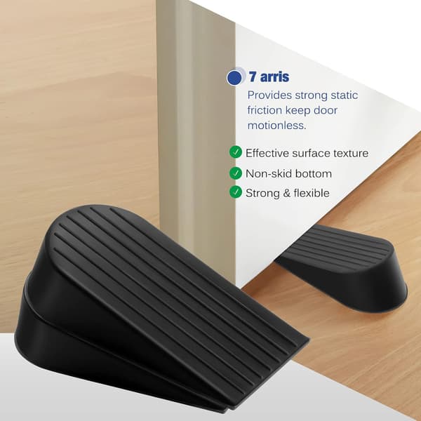 2-pack Extra Bred Svarta Dörrstopp, 1.9\" Hög, Stora Dörrstopp