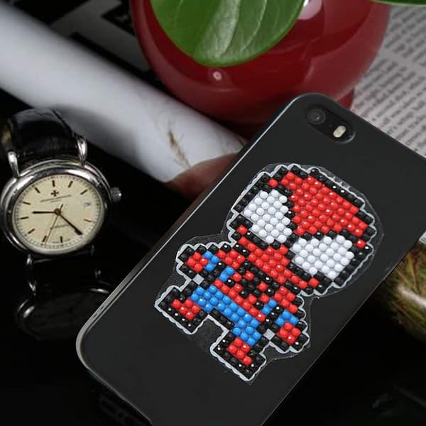 (Sæt af 8, Spiderman) Diamantmaleri Kit til Børn