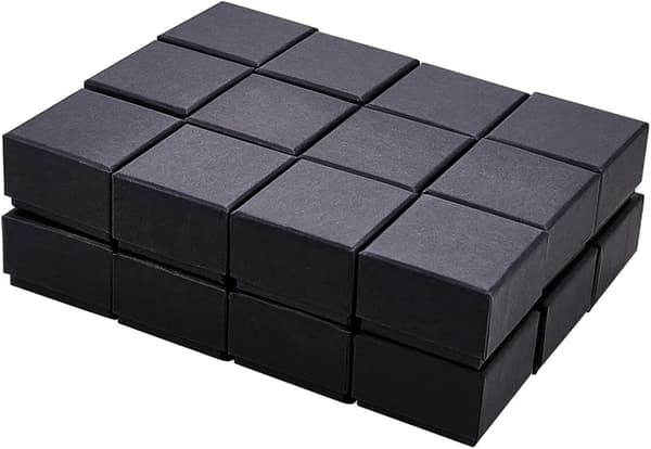 24 Pak Sort Matte Kraft Papir Smykke Æsker til