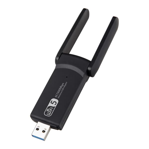 1300Mbps 2.4G/5G Dual Band USB 3.0 WiFi Adapter m/Antenne
