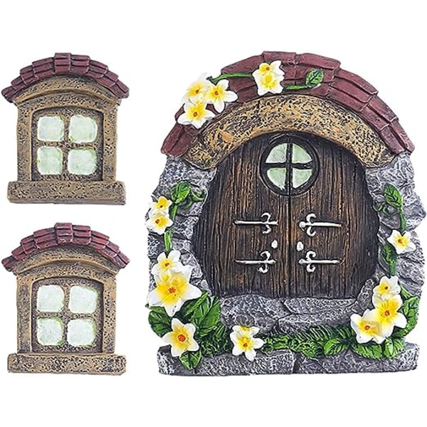Fe Have Dør Miniature Dør til Træer Tilbehør Hjem Træ Dekoration Fe Døre (Fliser)