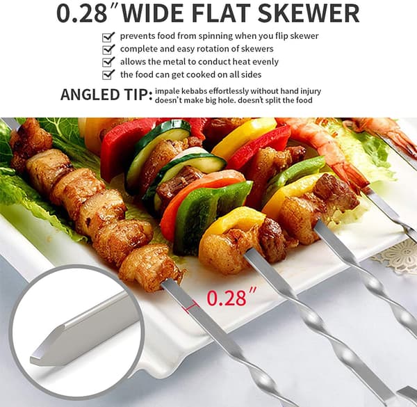 Spidspinde sæt 40 cm 430 rustfrit stål 9 snoede spidspinde 10 stk. på lager