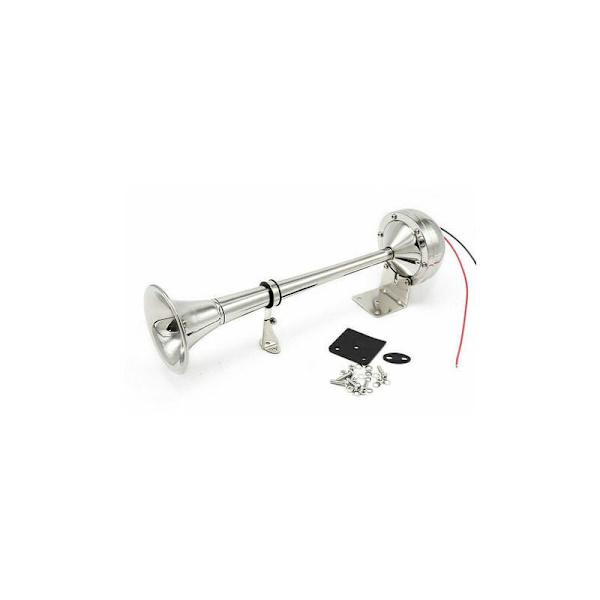 125dB Rustfrit Stål Enkelt Rør Horn - Yacht Horn, 12V Båd Horn, Bil Elektrisk Horn