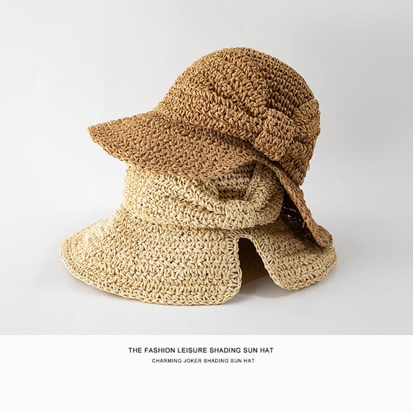 Bred Brettbar Strandhatt for Kvinner Sommerhatt for Kvinner med
