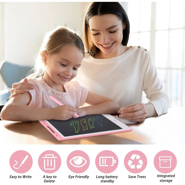10 Tuuman Värikäs LCD-Kirjoituslevy Lapsille ja Aikuisten Käyttöön Sopiva