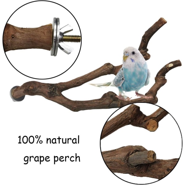 Natural Parrot Perch Bird Stand Pole Wild Grape Stick Claw