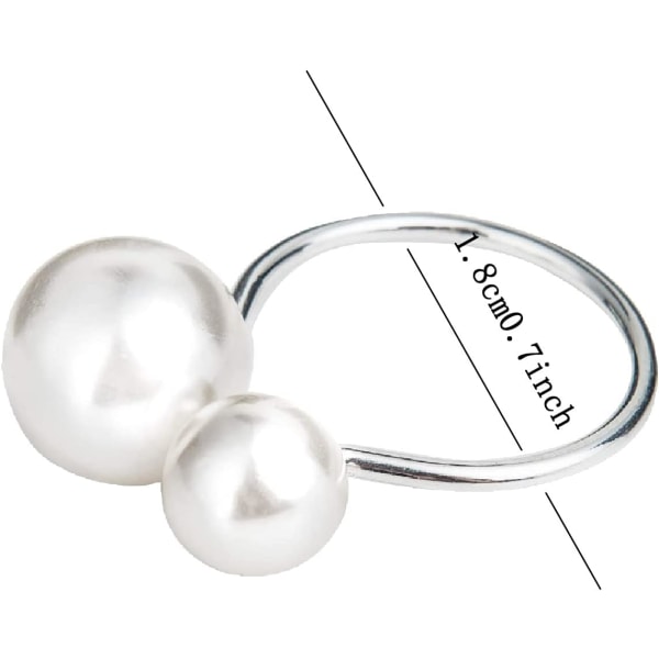 16st Pearl Servett Ring Set Silver Rostfritt Stål Servett Ring