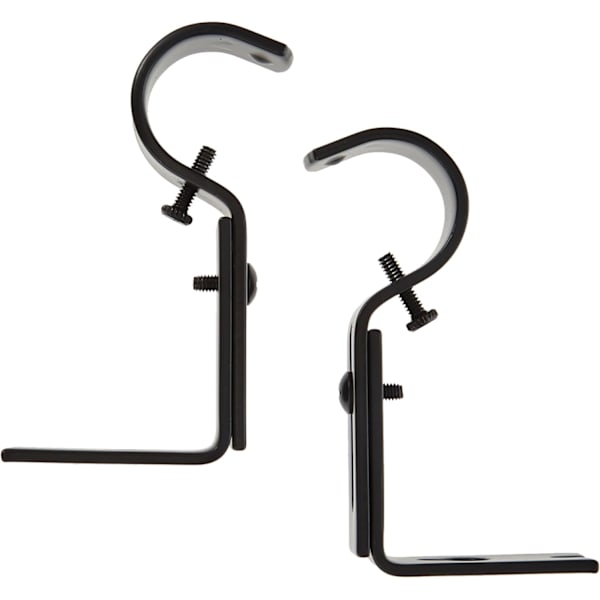 Justerbara Gardinstångs Väggfästen, 2-pack, Svart