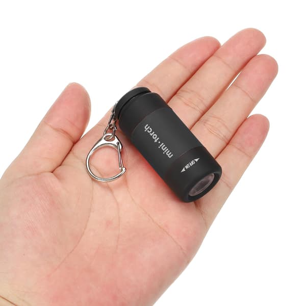 Mini ladbare LED-lommelykt med nøkkelring