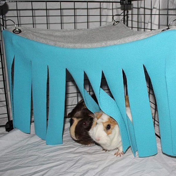 1 st blå liten djur hamster tält hängmatta husdjur gömställe