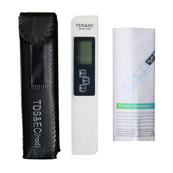 1 Pakk TDS Tester 3-i-1 TDS EC og Temperaturmåler Ultra-høy