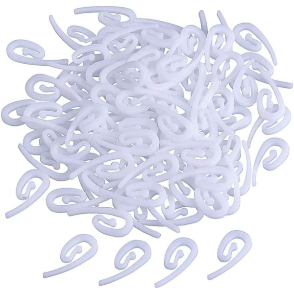 100 Hvite Plast Skyvegardin Kroker, Gardin Skyve Kroker