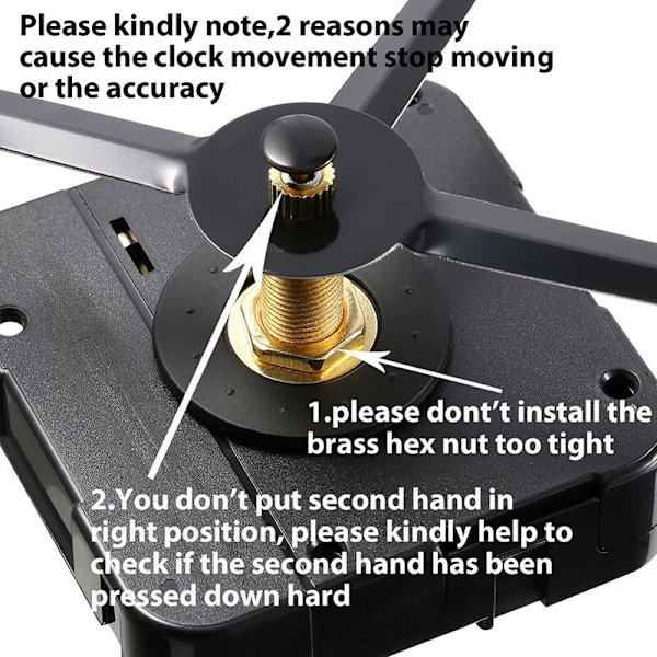 1 set batteridriven klockrörelsemekanism ersättning DIY S