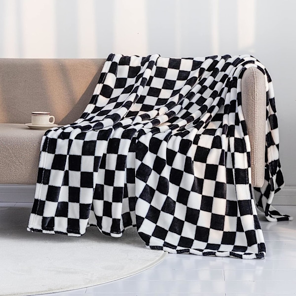 Buffalo Plaid -fleecepeitto (70*140cm, musta) - Ruudullinen flanellipeitto