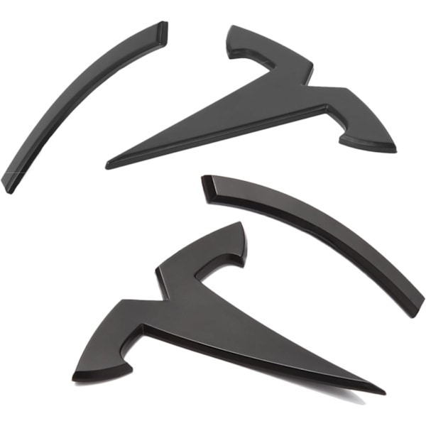 Model Y Tillbehör för Tesla Emblem Dekal 2 st/set 2024 2023 2022 2021 2020 Logotyp Dekal (Svart)