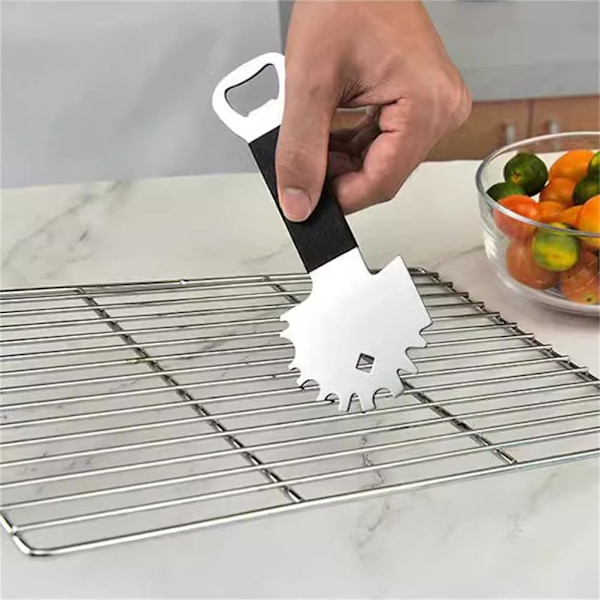Borstfri Grill- och Stekbordsskrapa i Metall - Silverfärgad