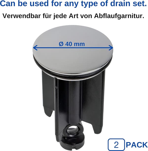 40 * 83 mm, sæt af 2, forkromet afløbsdæksel, lavet af