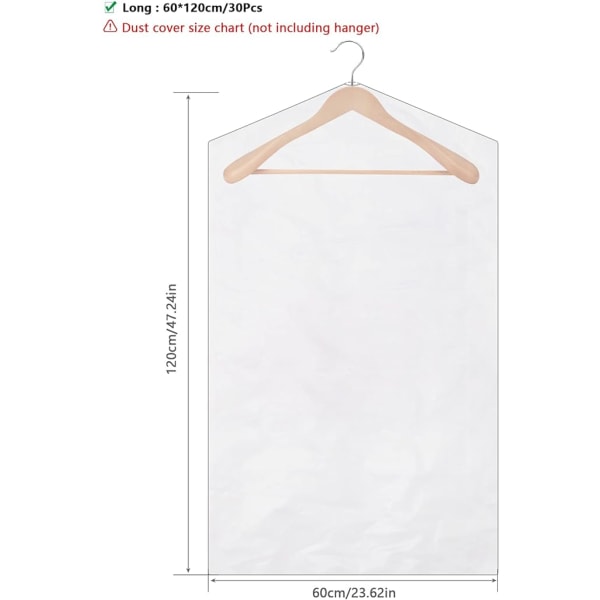 Kjolesett 30 stk støvpose klar beskyttelsesdeksel for kjole