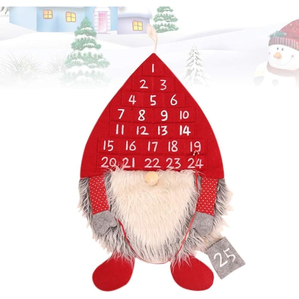 1 Julemand med Rød Skæg Skovmand Kalender Jule Nedtælling