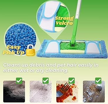 2-pack Återanvändbara Moppdynor, 12,5\" Mikrofiber Mopp Påfyllnadsdyna