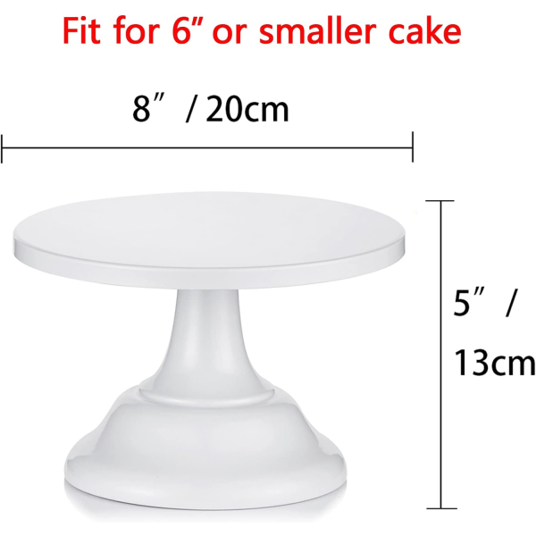 Hvite kakefat, Bryllupsdessertkake 20 cm runde kakefat