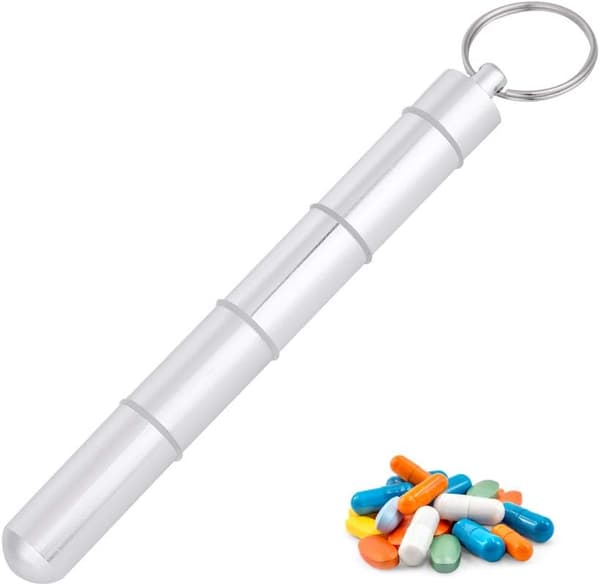 1 Pill Storage Box Hopea Mini Alumiiniseos Lääkepurkki