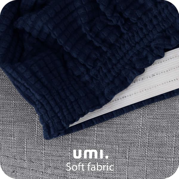 2 stk., (Mørk Blå), Jacquard Mikrofiber Stolkledning Bryllup