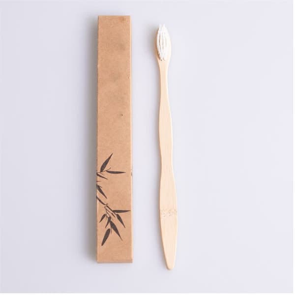 En kartong Vit kalebaskformad borste Bambuborste, 19cm ×