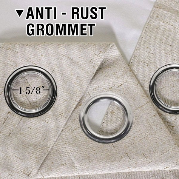 100% Lystette Gardiner for Soverom Termisk Isolerte Lin Tekstilgardiner Varme og Fullt Lysblokkerende Draperier Li
