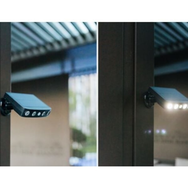 (Hvit Skall Hvit Lys) Kraftig Solcellelampe Utendørs Bevegelsessensor Vanntett Hage LED Solcellelampe Spotlights for Hage Sti Gate LED Vegglampe