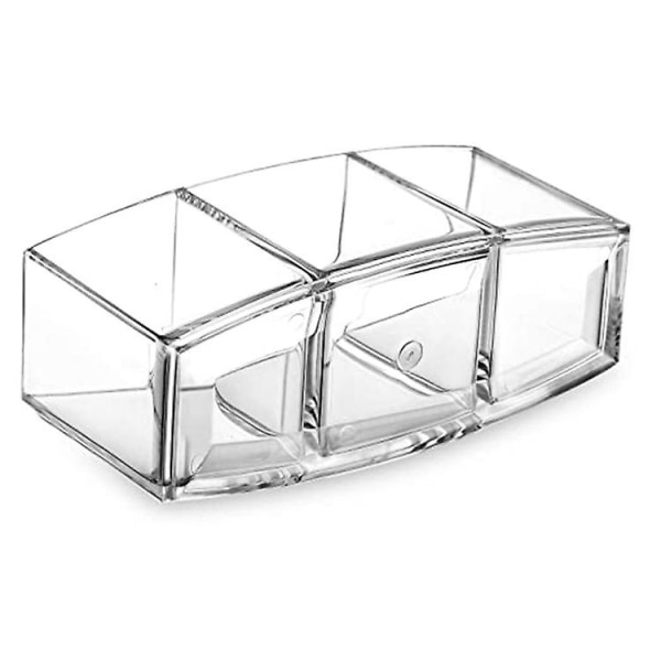 Makeup borsthållare Organizer Clear Cosmetic Brushes Container Storage 3 Slots - Perfekt för fåfänga