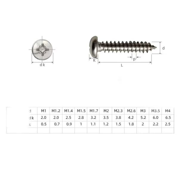 M1.7*7mm - 200 kpl Mini Ruuvisetti, Musta Korkea