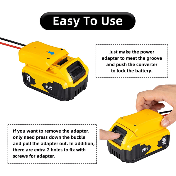 Egnet til Dewalt elværktøjs lithiumbatteri med sikring DIY