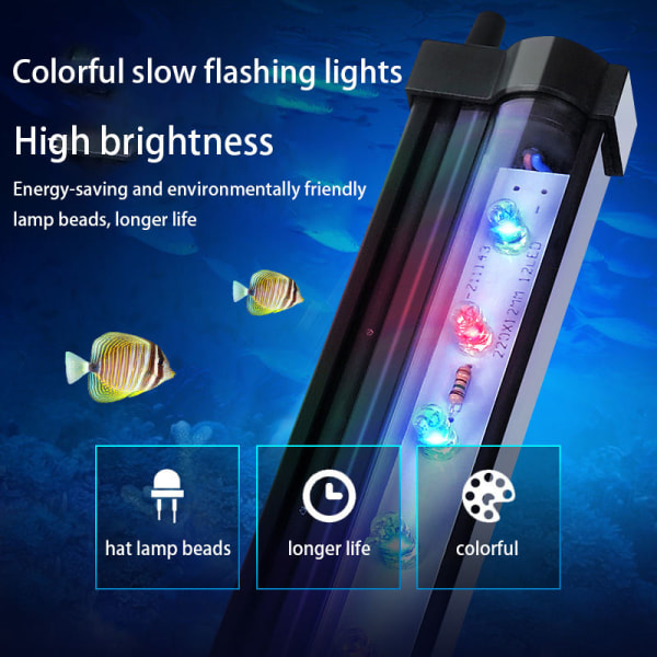 20.5cm USA Fish tank LED bubble light colorful light with