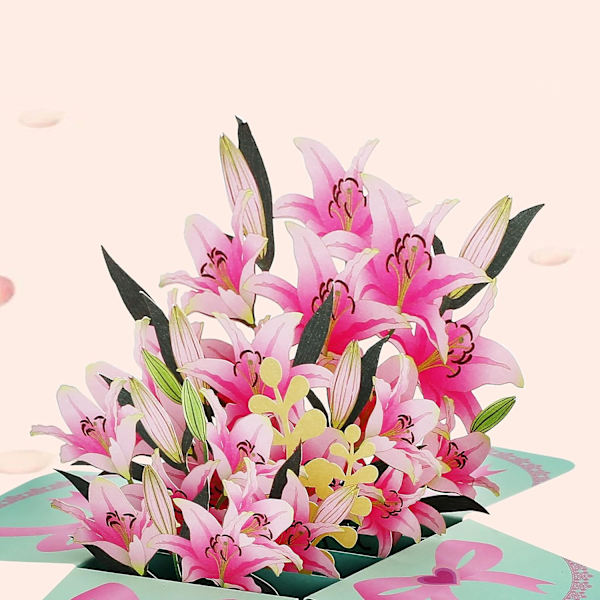 1 stk Håndlaget Blomsterbukett Formet 3D Pop Up Takkekort