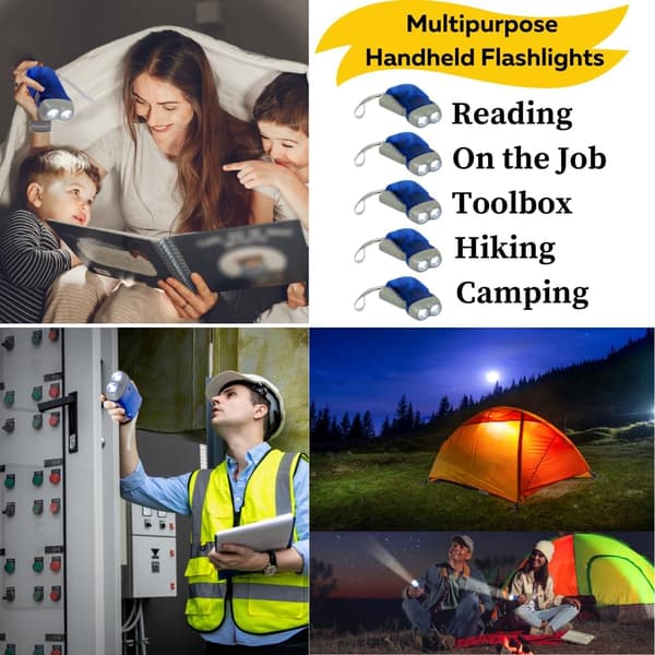 Hand Crank Emergency Flashlights (4 Pack) Camping, Home, Car - Do