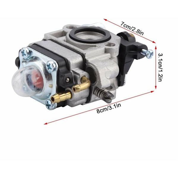 Forgasser Carb Sett for 33CC 26CC Motor Motorsag Hekksaks Erstatning