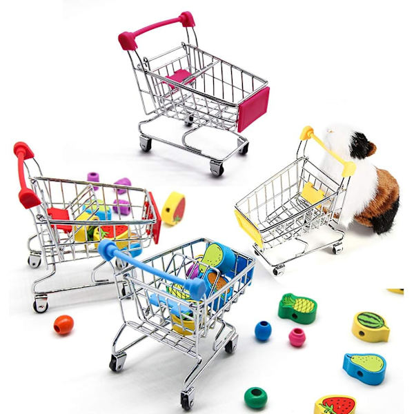 5 stk. Mini indkøbsvogn, Mini supermarkedshåndvogn, Indkøbsvogn